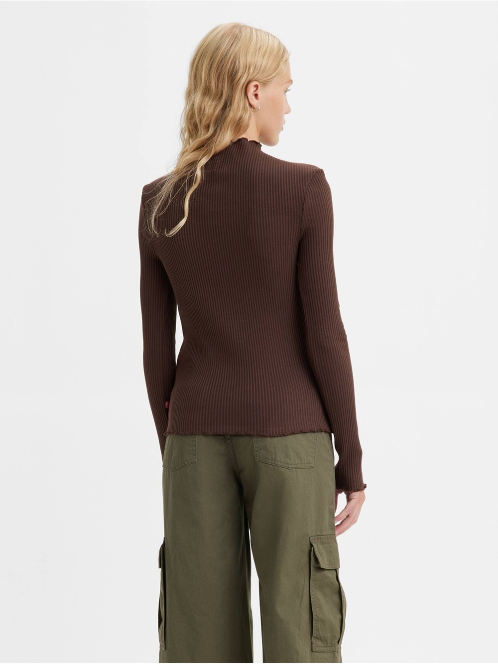 Levi's Brown Ribbed Mock Neck Sweater - Picture 6 of 6